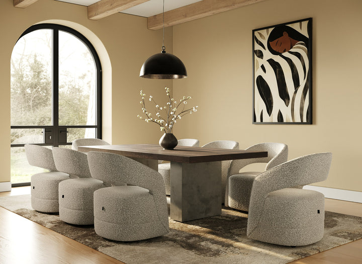 Renzo Modern Oak & Concrete 94" Dining Table