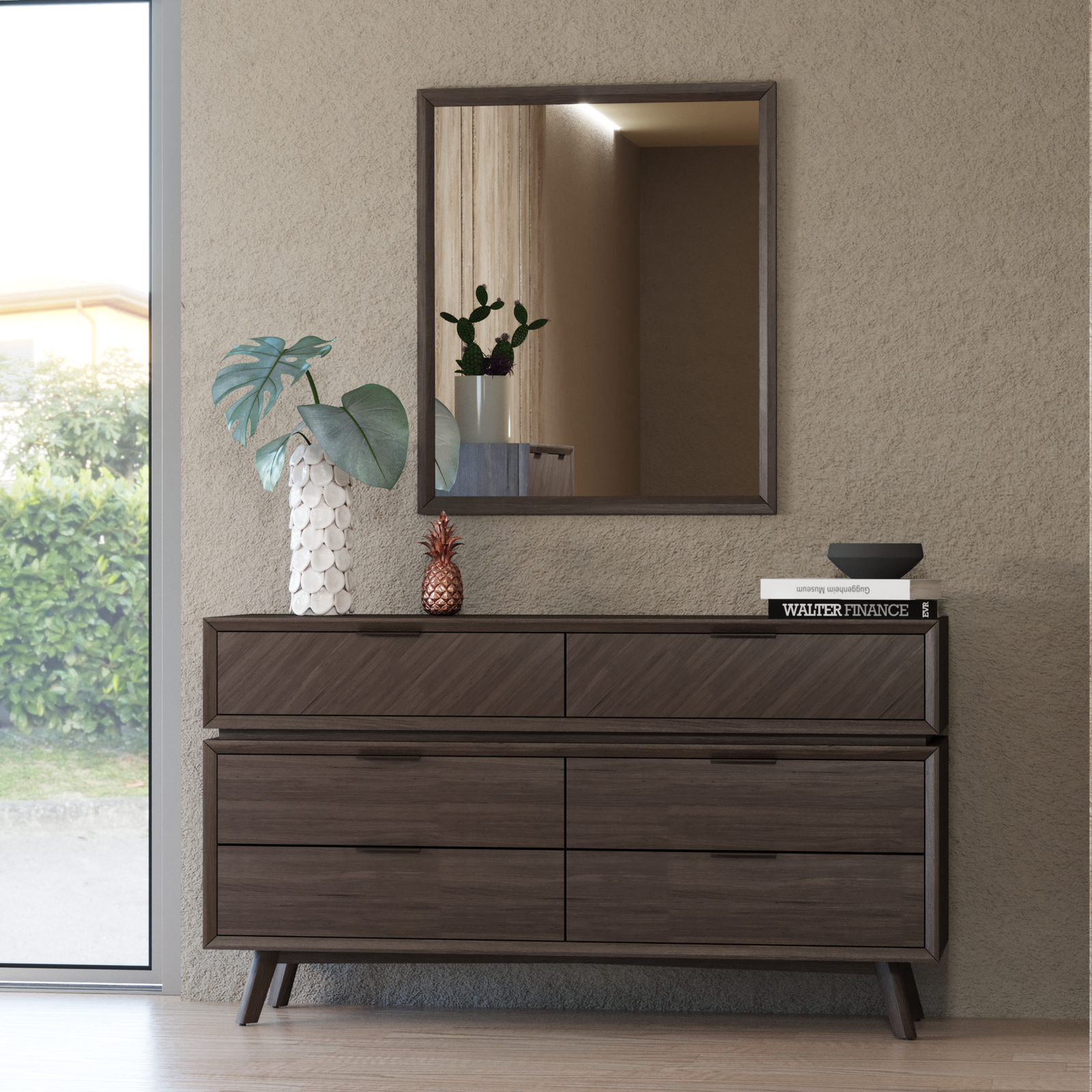 Roger - Mid-century Acacia Mirror
