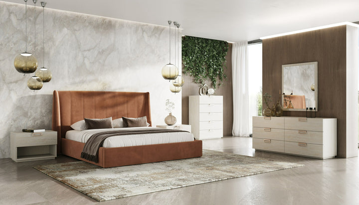Lago - Modern Faux Travertine Mirror