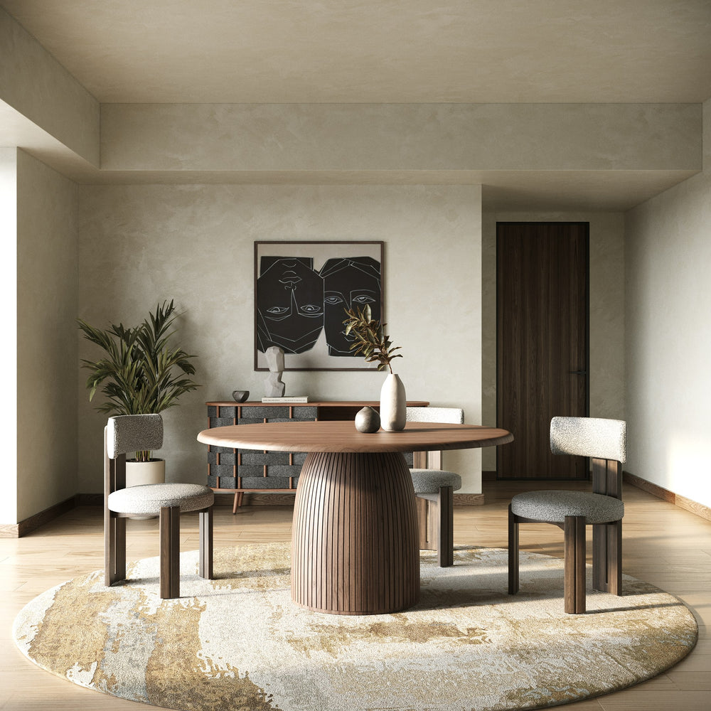 Sheridan - Mid-Century Modern Walnut Round Dining Table - View 5