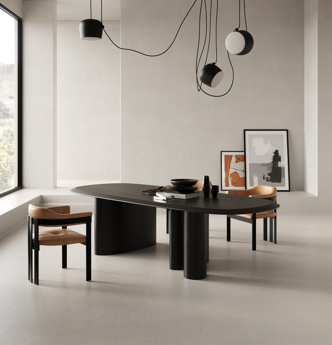 Summit - Modern 118" Black Ash Dining Table