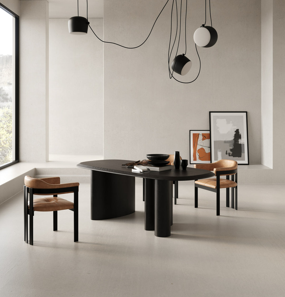 Summit - Modern 87" Black Ash Dining Table