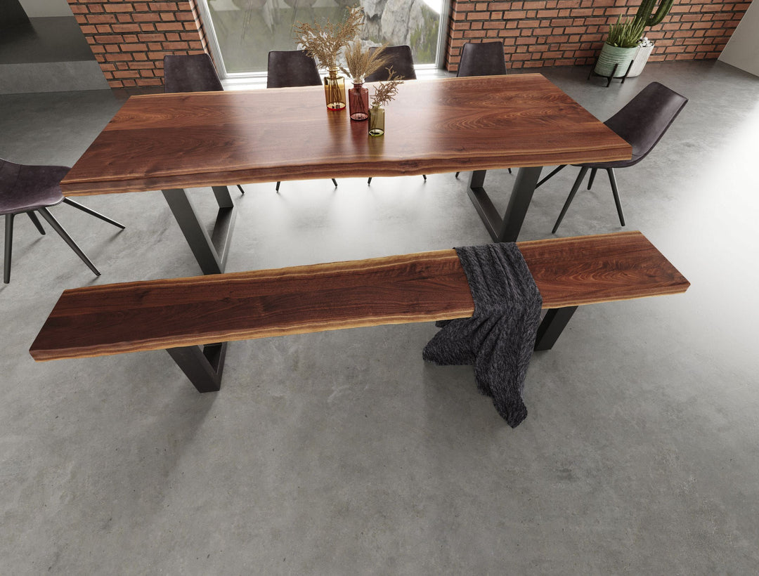 Taylor - Large 87" Modern Live Edge Wood Dining Bench