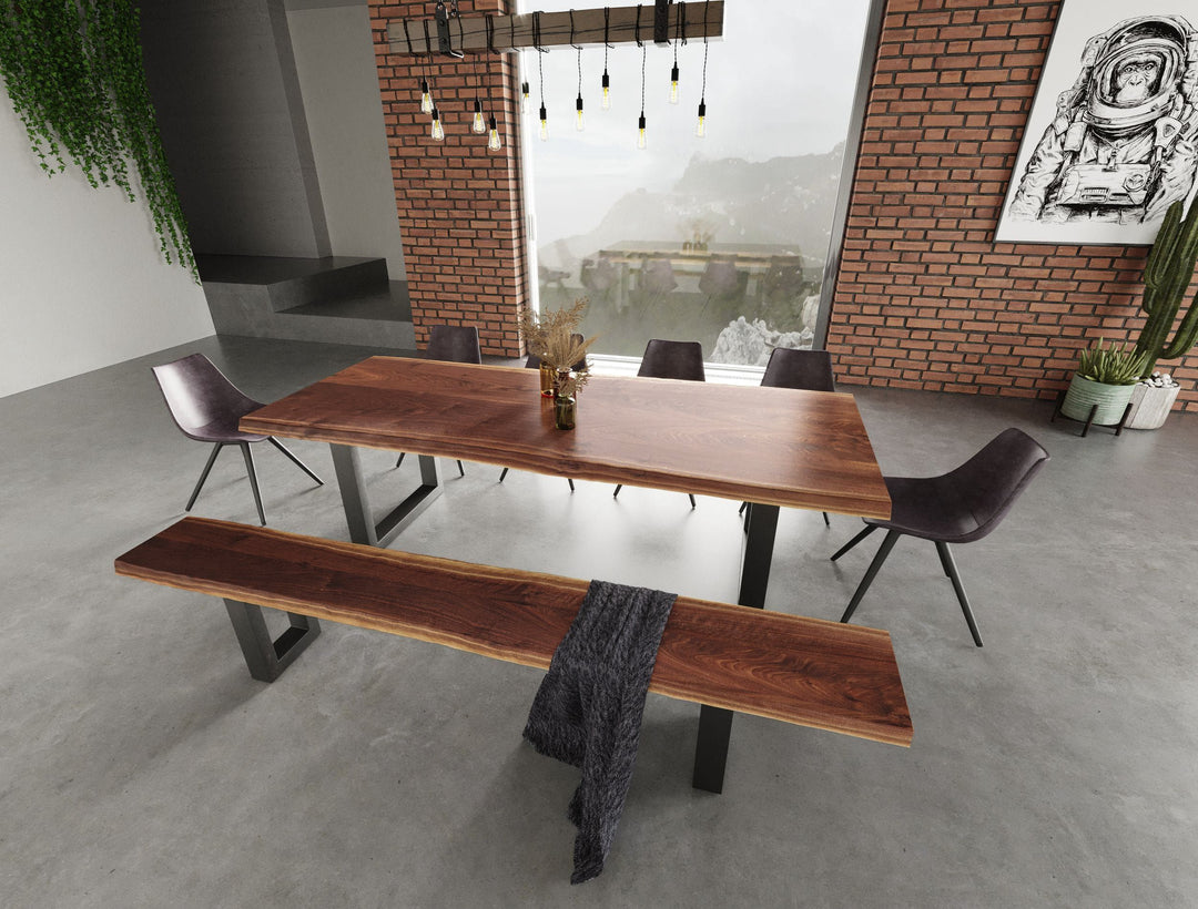 Taylor - Large 87" Modern Live Edge Wood Dining Bench