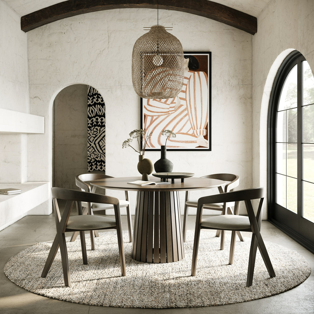 Weiss - Mid-Century Modern Wenge Round Dining Set