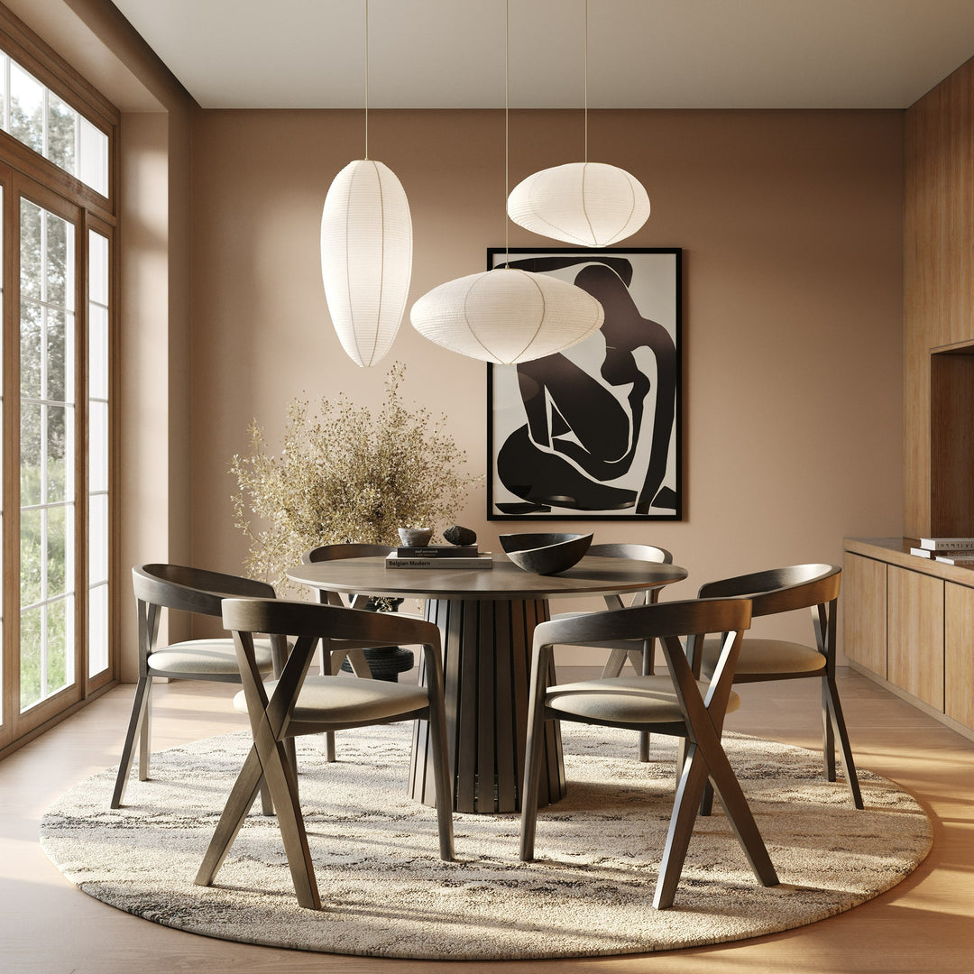 Weiss - Mid-Century Modern Wenge Round Dining Set