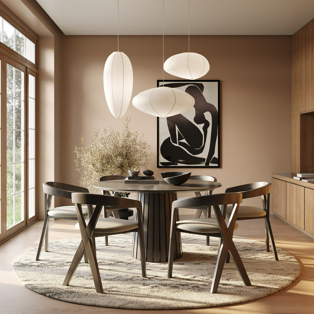 Weiss - Mid-Century Modern Light Grey Fabric + Wenge Dining Chair - View 3