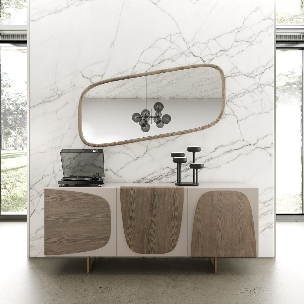 Wynetta - Modern Grey Ash Buffet Mirror - View 6