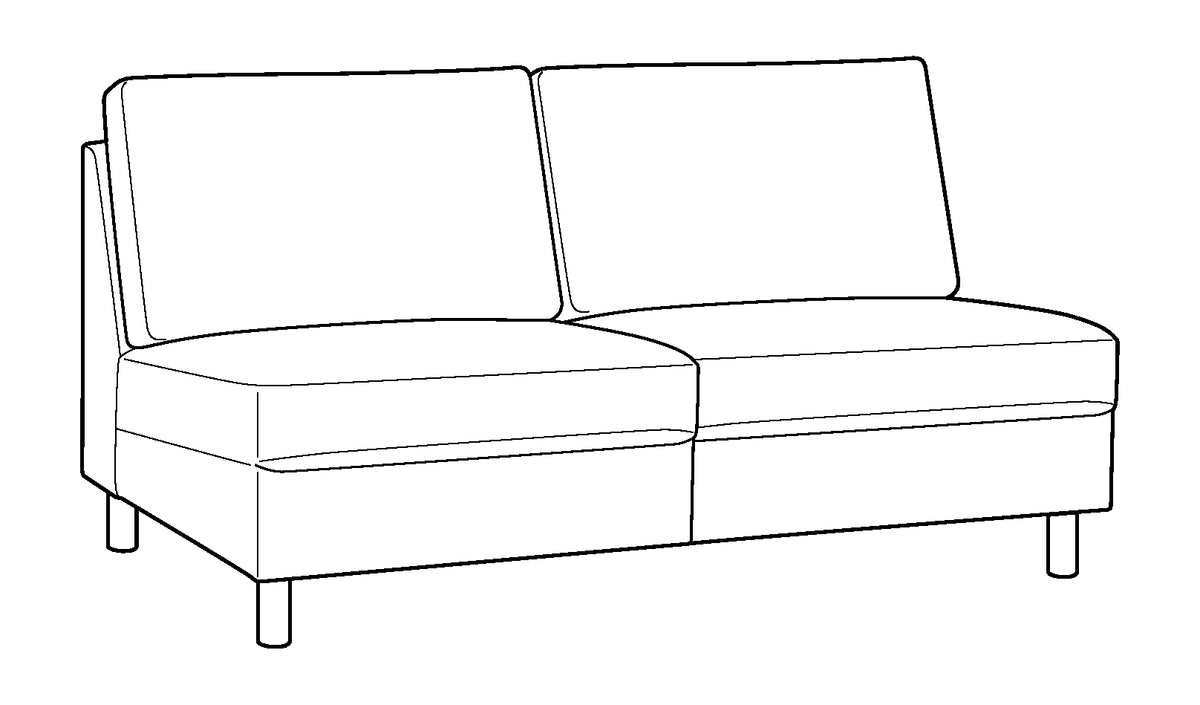 Luonto Moduli Armless Jumbo Loveseat