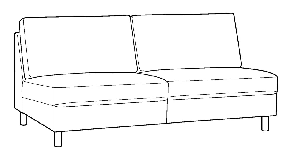 Luonto Moduli Armless Sofa 2 Seat