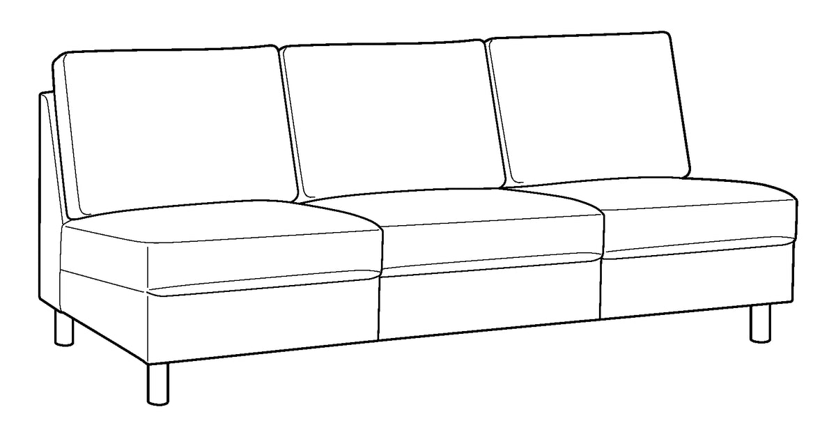 Luonto Moduli Armless Sofa 3 Seat