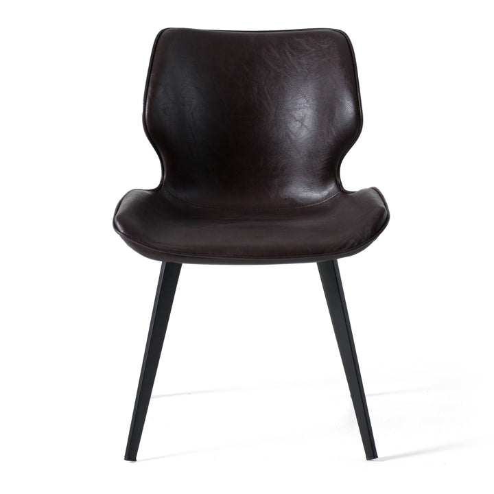 Moira - Modern Dark Brown Eco-Leather Dining Chair (Set of 2)