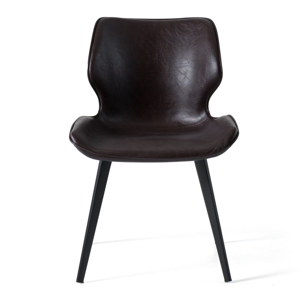Moira - Modern Dark Brown Eco-Leather Dining Chair (Set of 2) - View 4