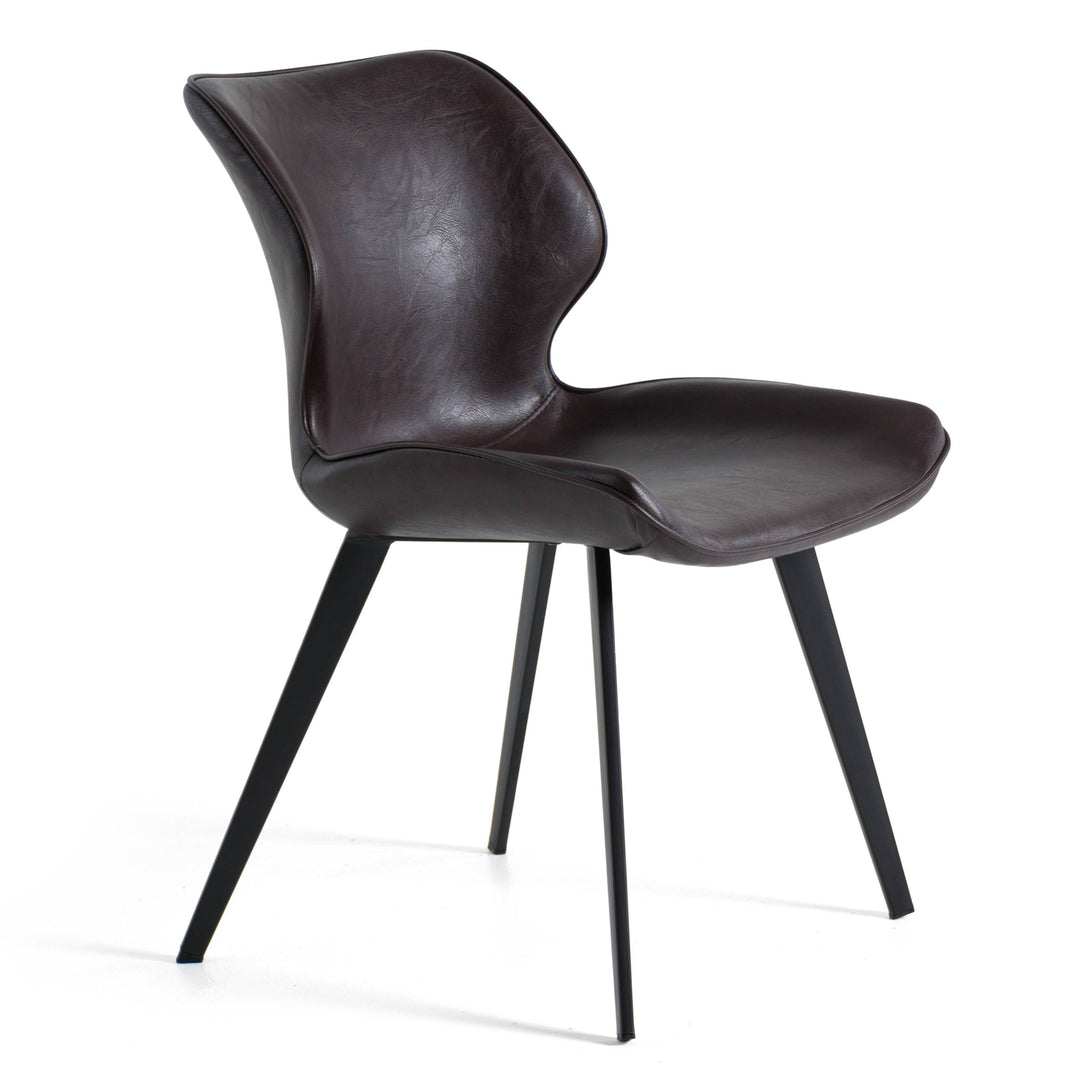 Moira - Modern Dark Brown Eco-Leather Dining Chair (Set of 2)