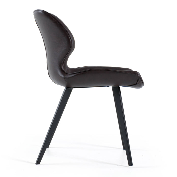 Moira - Modern Dark Brown Eco-Leather Dining Chair (Set of 2)