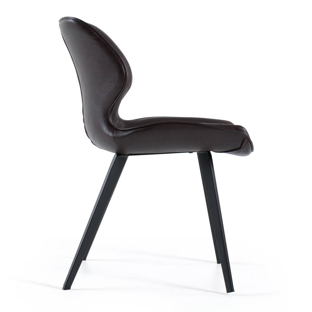 Moira - Modern Dark Brown Eco-Leather Dining Chair (Set of 2) - View 6