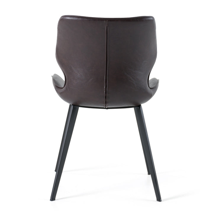 Moira - Modern Dark Brown Eco-Leather Dining Chair (Set of 2)