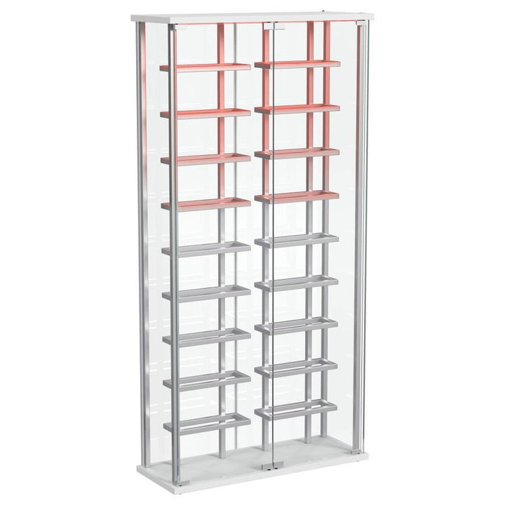 Montara - Tempered Glass Wine Storage LED Curio Cabinet - Chrome Curio Cabinet modern furniture Contempo Furniture