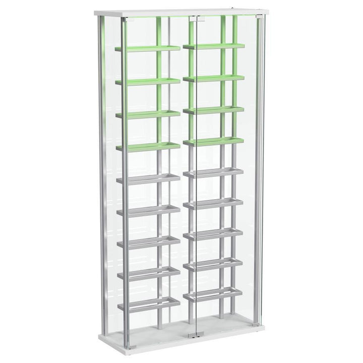 Montara - Tempered Glass Wine Storage LED Curio Cabinet - Chrome Curio Cabinet modern furniture Contempo Furniture