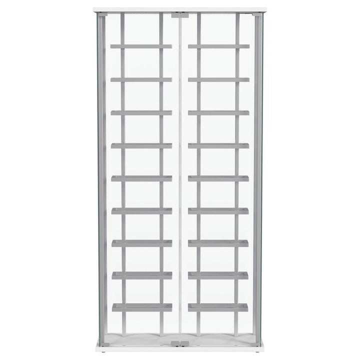 Montara - Tempered Glass Wine Storage LED Curio Cabinet - Chrome Curio Cabinet modern furniture Contempo Furniture