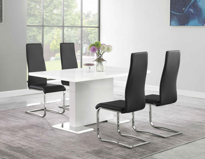 Montclair - Upholstered Dining Side Chair (Set of 4) - Black Chair Set modern furniture Contempo Furniture