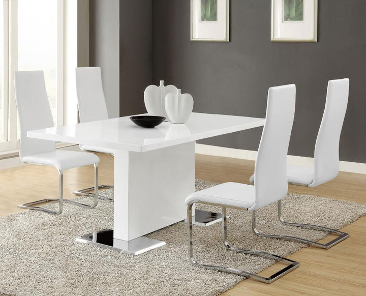 Montclair - Upholstered Side Dining Chair (Set of 4) - White Chair Set modern furniture Contempo Furniture