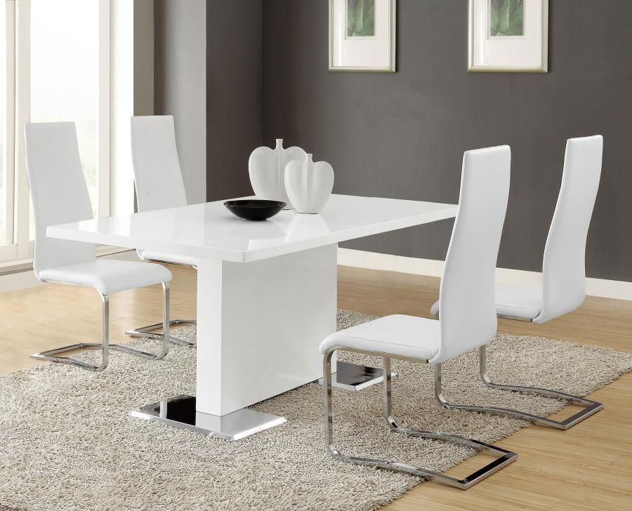 Montclair - Upholstered Side Dining Chair (Set of 4) - White Chair Set modern furniture Contempo Furniture