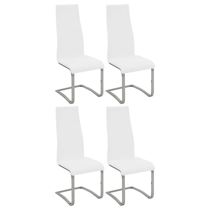 Montclair - Upholstered Side Dining Chair (Set of 4) - White Chair Set modern furniture Contempo Furniture