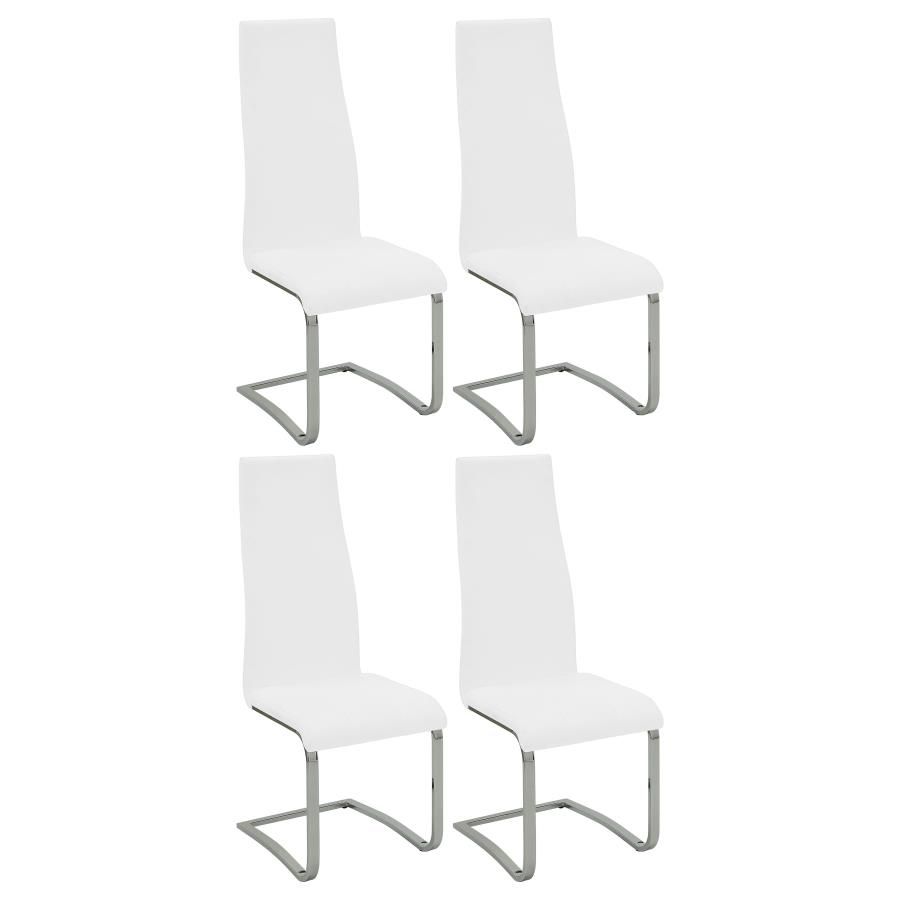 Montclair - Upholstered Side Dining Chair (Set of 4) - White Chair Set modern furniture Contempo Furniture