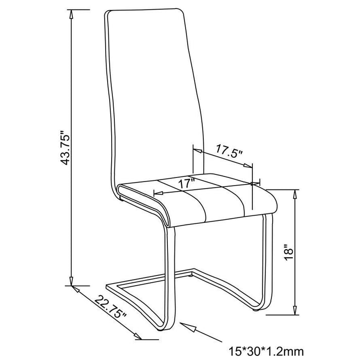 Montclair - Upholstered Side Dining Chair (Set of 4) - White Chair Set modern furniture Contempo Furniture