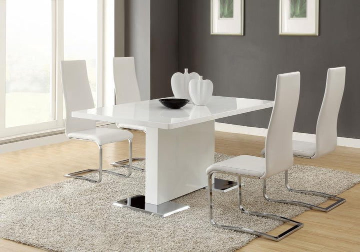 Montclair - Upholstered Side Dining Chair (Set of 4) - White Chair Set modern furniture Contempo Furniture