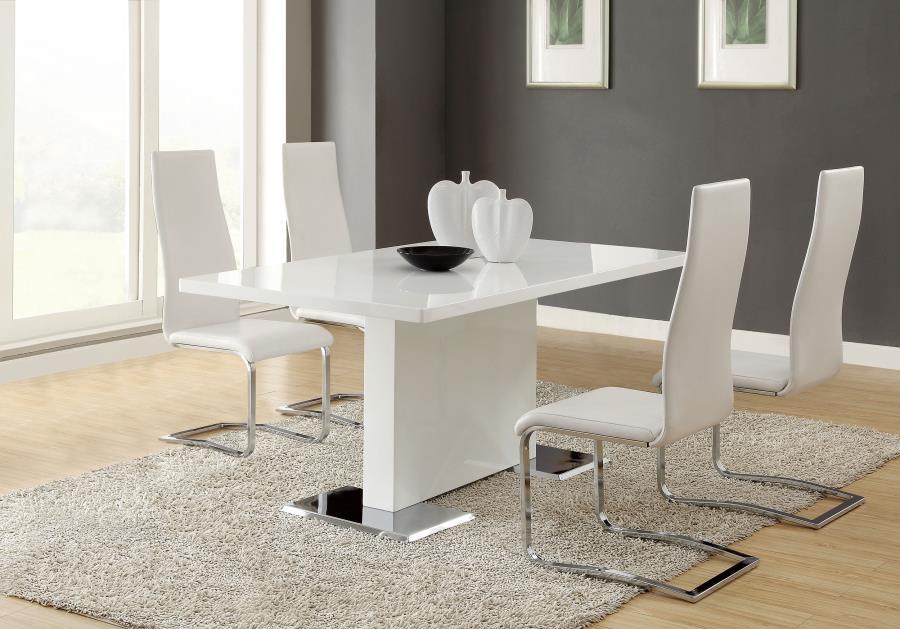 Montclair - Upholstered Side Dining Chair (Set of 4) - White Chair Set modern furniture Contempo Furniture