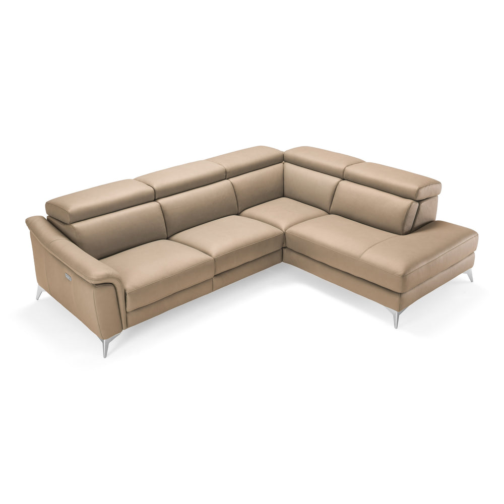 Monte Carlo - Italian Modern Cappuccino Leather Right Facing Sectional Sofa