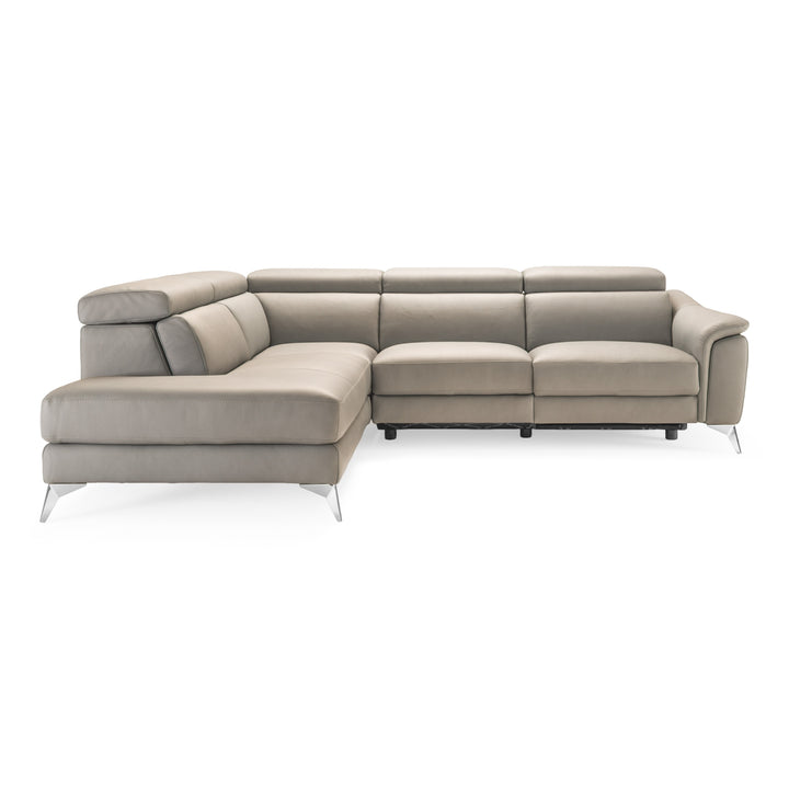 Monte Carlo - Italian Modern Grey Leather LAF Sectional Sofa