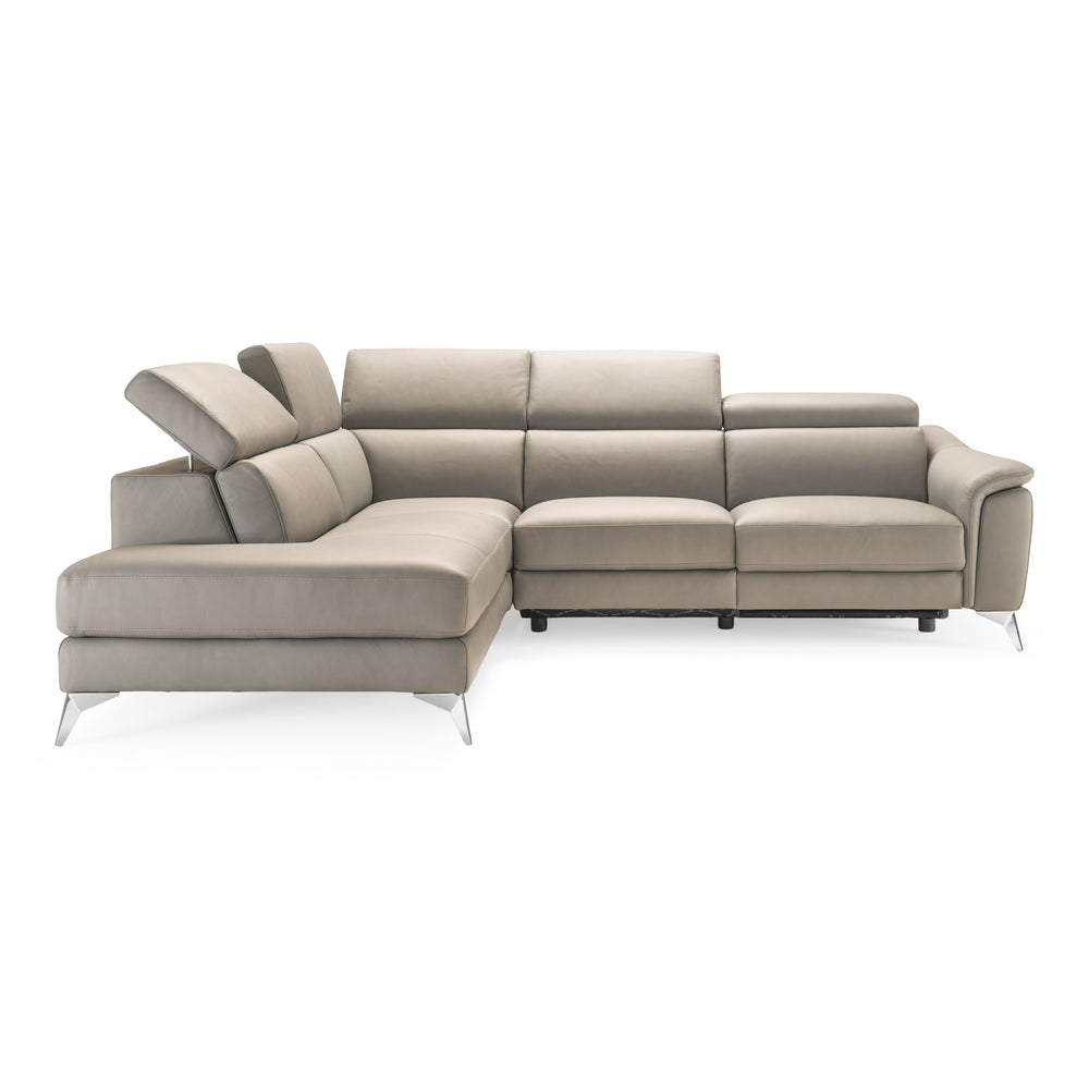 Monte Carlo - Italian Modern Grey Leather LAF Sectional Sofa