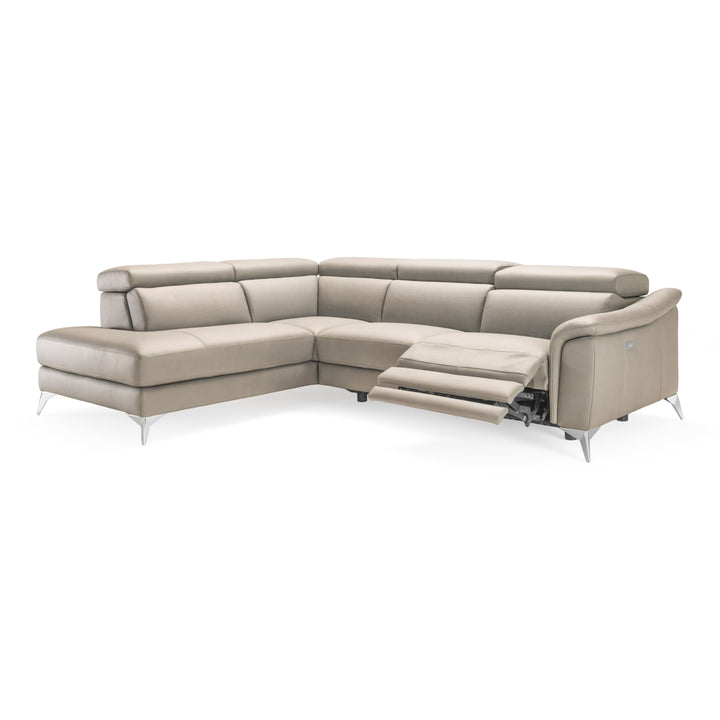 Monte Carlo - Italian Modern Grey Leather LAF Sectional Sofa