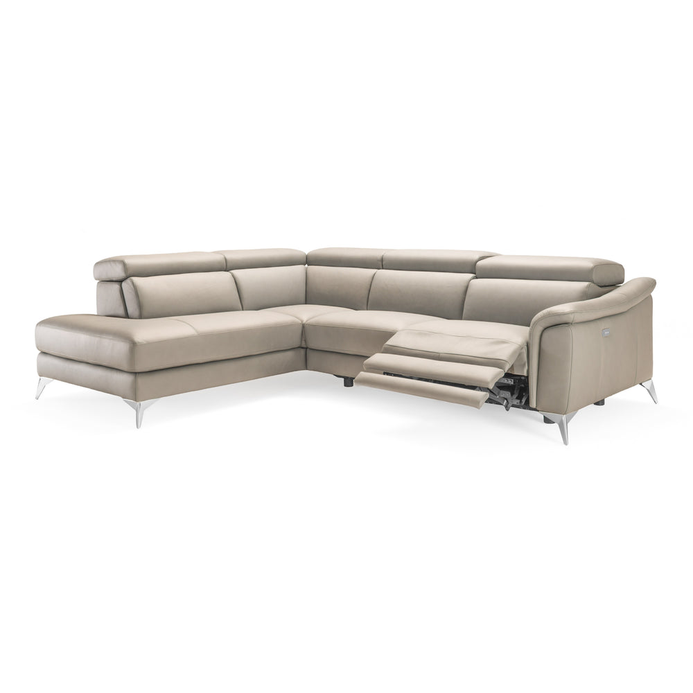 Monte Carlo - Italian Modern Grey Leather LAF Sectional Sofa