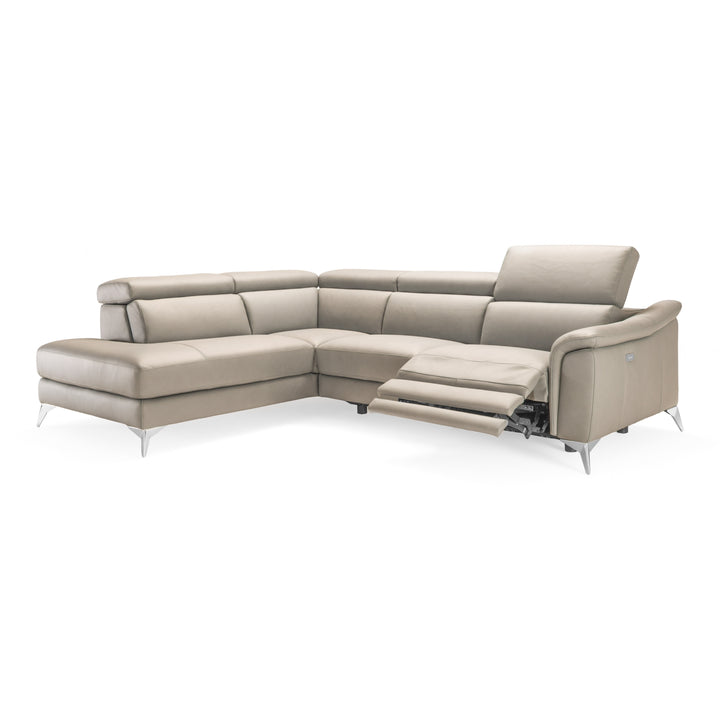 Monte Carlo - Italian Modern Grey Leather LAF Sectional Sofa