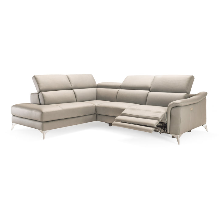 Monte Carlo - Italian Modern Grey Leather LAF Sectional Sofa