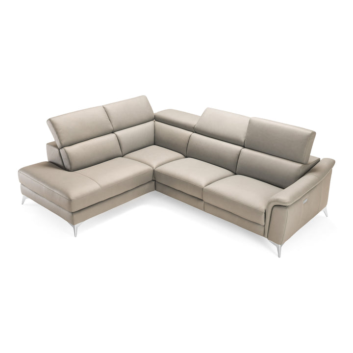 Monte Carlo - Italian Modern Grey Leather LAF Sectional Sofa