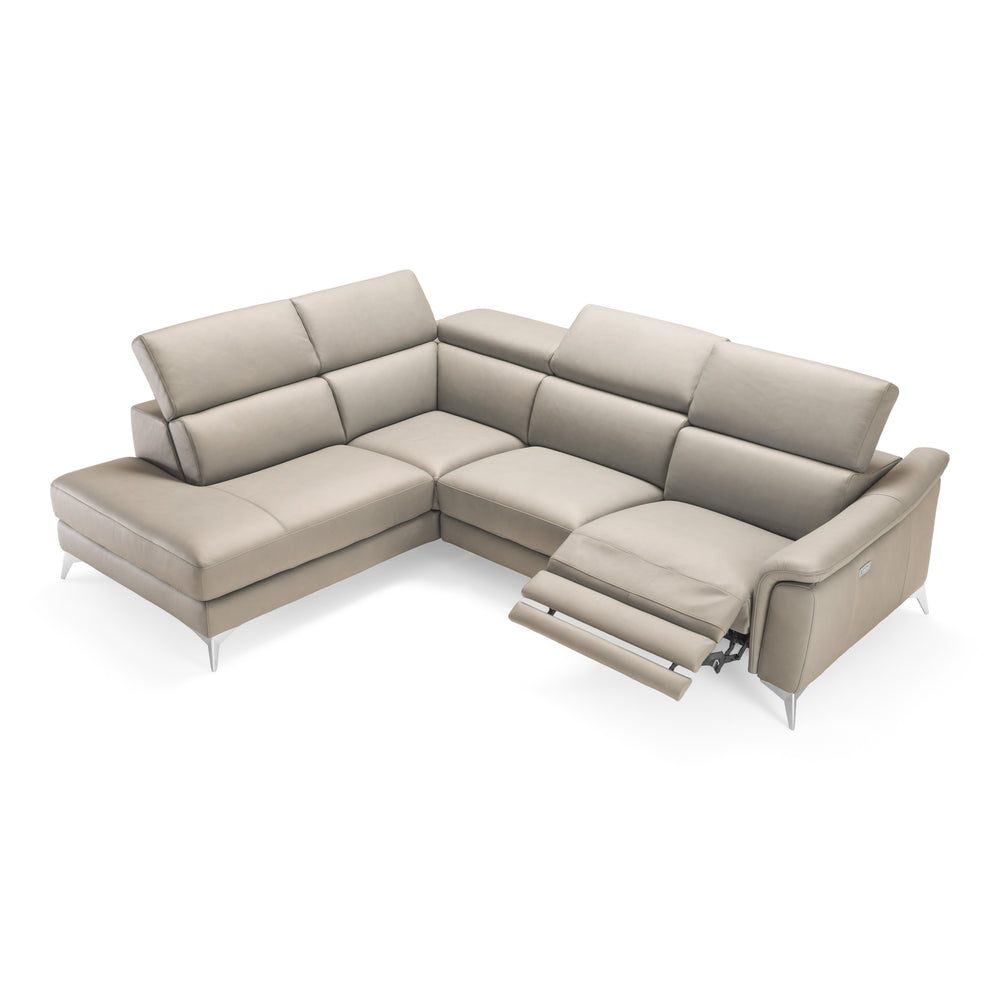 Monte Carlo - Italian Modern Grey Leather LAF Sectional Sofa