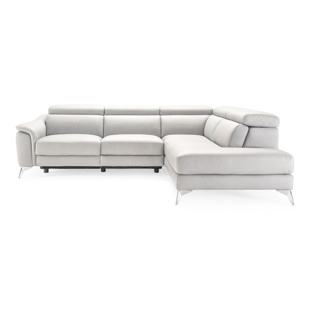 Monte Carlo - Italian Modern White Leather Right Facing Sectional Sofa