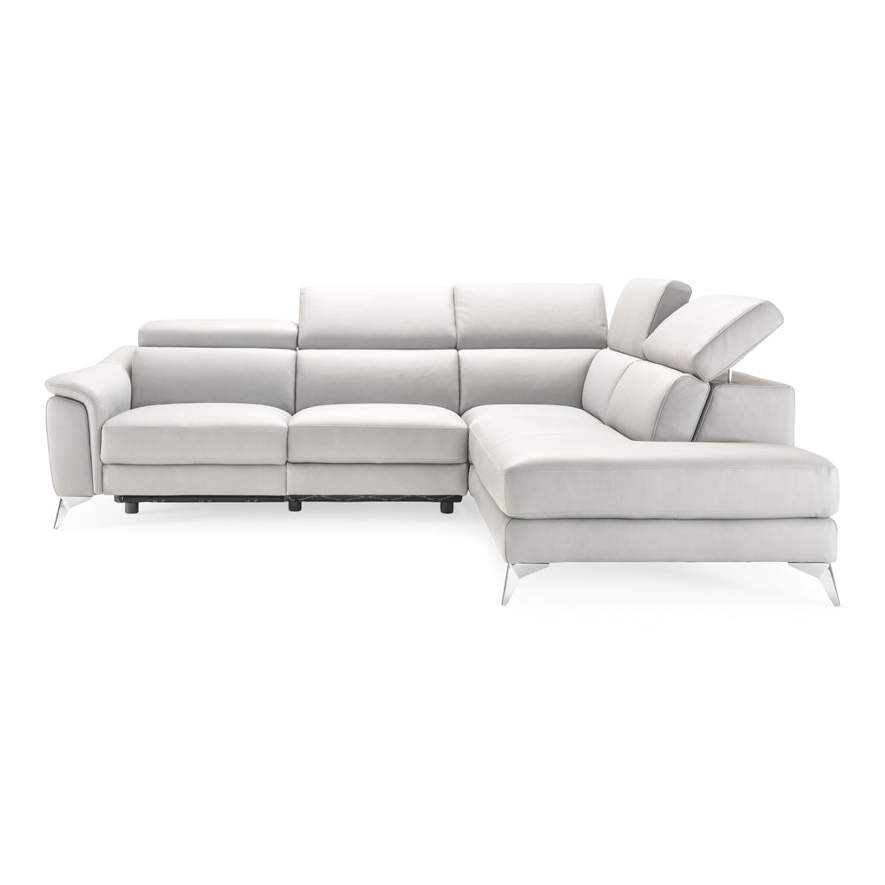 Monte Carlo - Italian Modern White Leather Right Facing Sectional Sofa - View 4