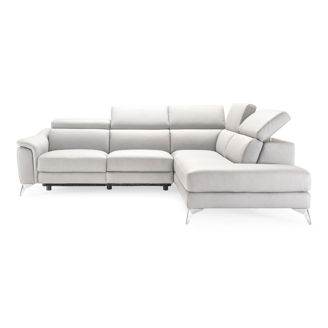 Monte Carlo - Italian Modern White Leather Right Facing Sectional Sofa