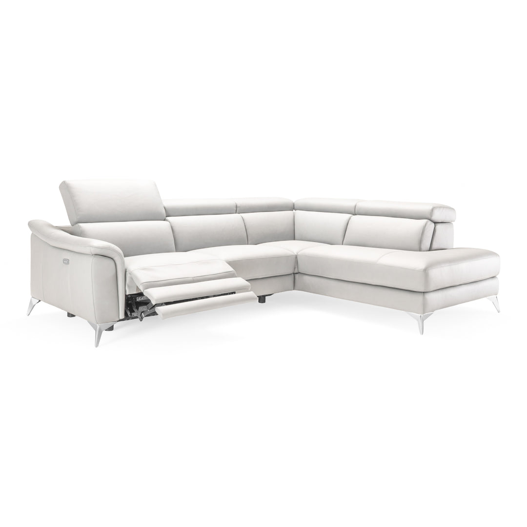 Monte Carlo - Italian Modern White Leather Right Facing Sectional Sofa