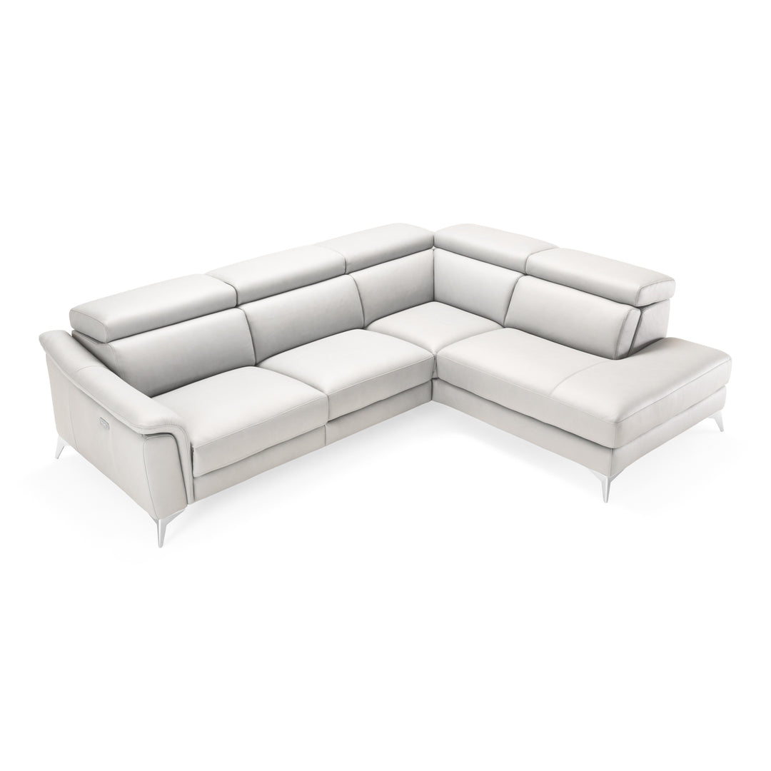 Monte Carlo - Italian Modern White Leather Right Facing Sectional Sofa