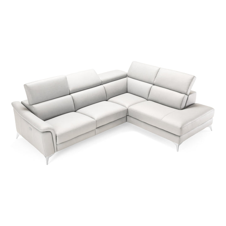Monte Carlo - Italian Modern White Leather Right Facing Sectional Sofa