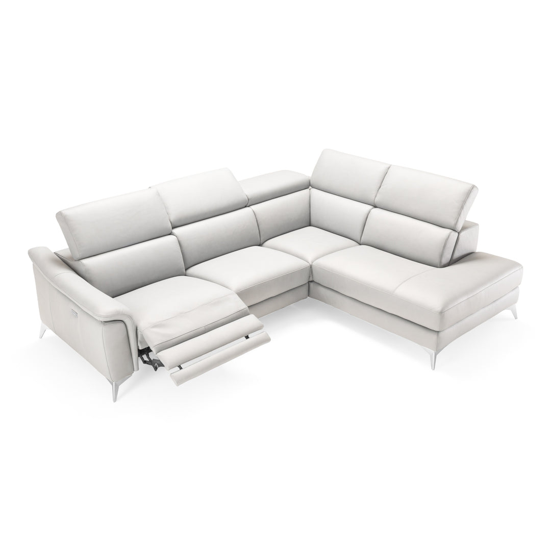 Monte Carlo - Italian Modern White Leather Right Facing Sectional Sofa