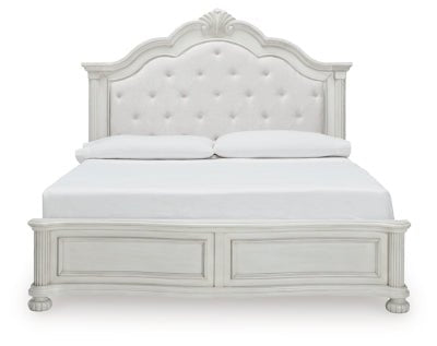 Montelaine King Upholstered Panel Bed - White Upholstered Bed modern furniture Contempo Furniture