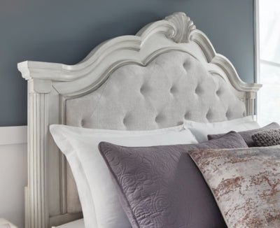 Montelaine King Upholstered Panel Bed - White Upholstered Bed modern furniture Contempo Furniture